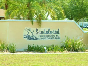Neatly kept common grounds at Sandalwood Homeowner Park in Venice